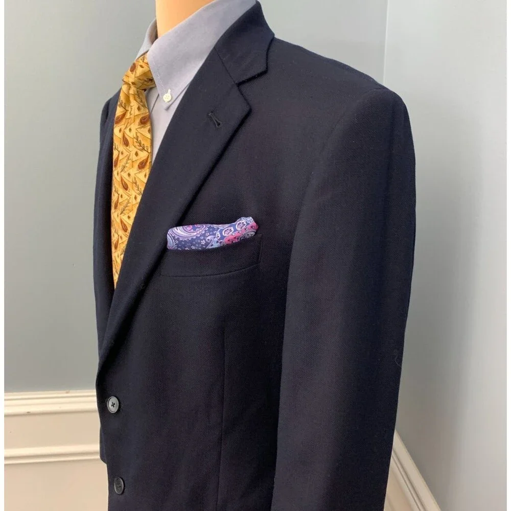 Joseph Abboud Blazer Mens 42R Loro Piana Wool Twill Textured Sportcoat Jacket
